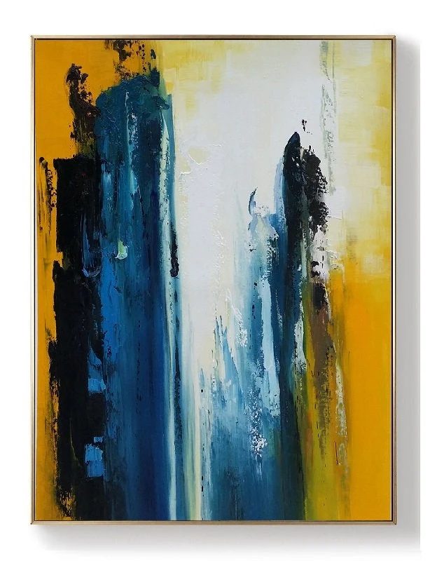 Black Living Entryway Abstract Canvas Artwork R1N1G wall art